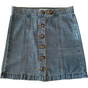 Forever 21 Denim Jean Mini Skirt, Size Small, Buttons Down Front of Skirt